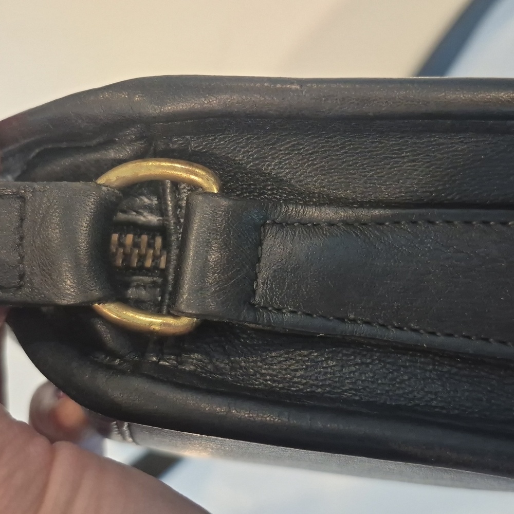 Vintage Laura Ashey Leather Black Crossbody Bag - Picture 10 of 16